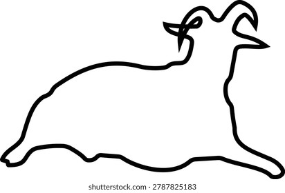 Goat Icon  in Flat and Line Style Vector Illustration Pack Featuring Ram, Billy goat, Caprine, Farm Animal Silhouette Symbols Isolated on Transparent Background