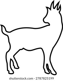 Goat Icon  in Flat and Line Style Vector Illustration Pack Featuring Ram, Billy goat, Caprine, Farm Animal Silhouette Symbols Isolated on Transparent Background
