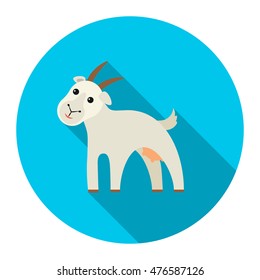 Goat icon flat. Single bio, eco, organic product icon from the big milk set.