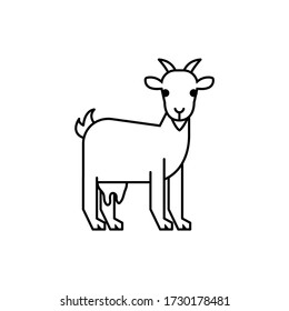 Goat icon. Image of an animal. Line icon.