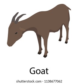 Goat icon. Isometric of goat vector icon for web design isolated on white background