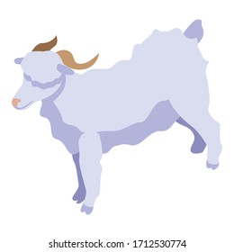 Goat icon. Isometric of goat vector icon for web design isolated on white background