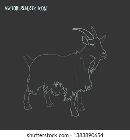 Goat icon line element. Vector illustration of goat icon line isolated on clean background for your web mobile app logo design.