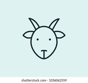 Goat icon line isolated on clean background. Goat icon concept drawing icon line in modern style. Vector illustration for your web site mobile logo app UI design.