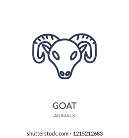 Goat icon. Goat linear symbol design from Animals collection. Simple outline element vector illustration on white background.