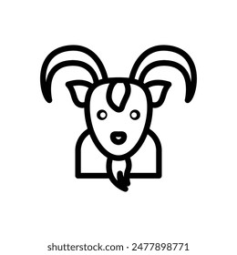 goat icon or logo design isolated sign symbol vector illustration. A collection of high quality black line style vector icons suitable for designers, web developers, displays and websites
