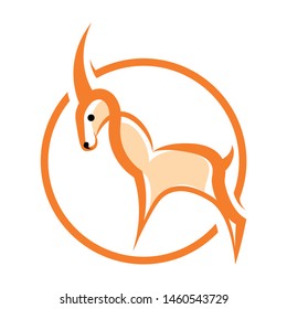 goat icon logo simple orange color 