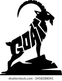 Goat icon logo, sticker character, vector image