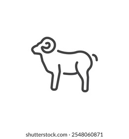 Goat icon Logo symbol outline set