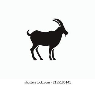 Goat Icon Logo Template. Goat Silhouette Icon Vector Template.