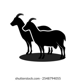 goat icon on white background. vector illustration. flat style.