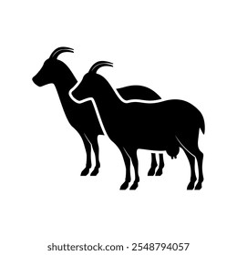 goat icon on white background. vector illustration. flat style.