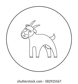 Goat icon outline. Single bio, eco, organic product icon from the big milk outline.