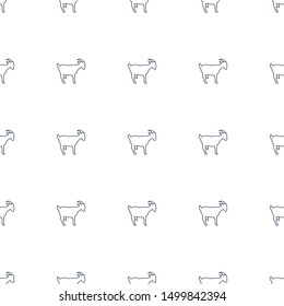 goat icon pattern seamless white background. Editable line goat icon. goat icon pattern for web and mobile.