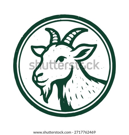 goat icon seal vector on white background
Vector stamp icon