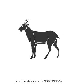 Goat Icon Silhouette Illustration. Farm Animals Vector Graphic Pictogram Symbol Clip Art. Doodle Sketch Black Sign.