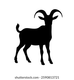 Goat Icon silhouette vector icon sign symbol illustration design.