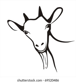 goat icon in simple black lines