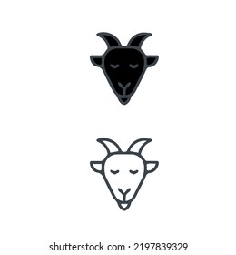 Goat icon stock illustration. Animal icon for mobile and web, animal head logo