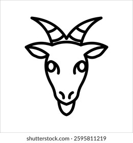 goat  Icon Symbol isolated white background. vector illustration. color editable.