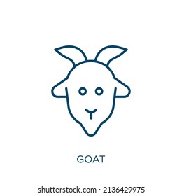 goat icon. Thin linear goat outline icon isolated on white background. Line vector goat sign, symbol for web and mobile