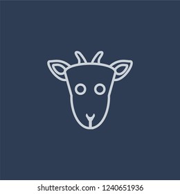 Goat icon. Trendy flat vector line Goat icon on dark blue background from animals collection. 