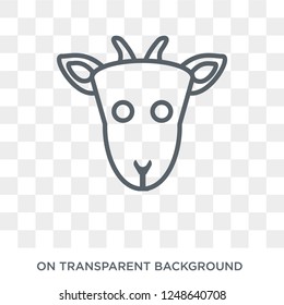 Goat icon. Trendy flat vector Goat icon on transparent background from animals collection. High quality filled Goat symbol use for web and mobile