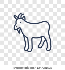 Goat icon. Trendy linear Goat logo concept on transparent background from animals  collection