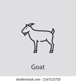 goat icon vector icon.Editable stroke.linear style sign for use web design and mobile apps,logo.Symbol illustration.Pixel vector graphics - Vector