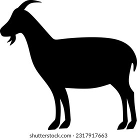 Goat icon vector illustration. Silhouette goat icon for livestock, food, animal and eid al adha event. Graphic resource for qurban design in islam and muslim culture