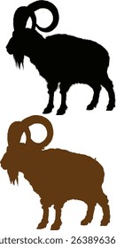 Goat icon vector illustration. Silhouette goat icon for livestock, food, animal and eid al adha event. Graphic resource for qurban design in islam and muslim culture