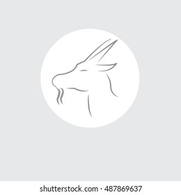 goat icon - vector illustrator
