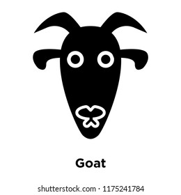 Goat icon vector isolated on white background, logo concept of Goat sign on transparent background, filled black symbol