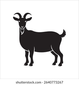 goat icon vector silhouette on white background.