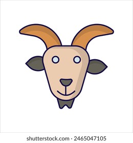 goat icon with white background vector stock illustration