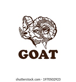 goat illustration design vector. goat logo vector