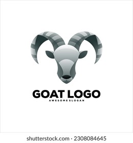 goat illustration gradient logo design