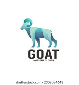Goat illustration gradient mascot logo design