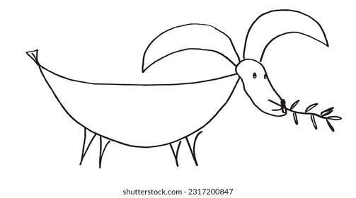 Goat illustration image. 
Hand drawn image artwork of a goat. 
Simple cute original logo.
Hand drawn vector illustration for posters, cards, t-shirts.