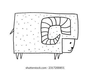Goat illustration image. 
Hand drawn image artwork of a goat. 
Simple cute original logo.
Hand drawn vector illustration for posters, cards, t-shirts.