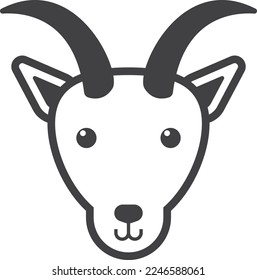 goat illustration in minimal style isolated on background