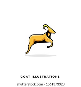 Goat Illustration Vector Design Template. Suitable for Creative Industry, Multimedia, entertainment, Educations, Shop, and any related business