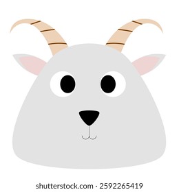 goat illustration vector simple design for kids design clip art decoration