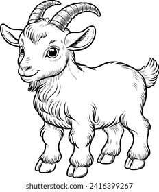 GOAT ILLUSTRATIONS FOR CHILDREN TO LEARN TO COLORING