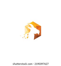Goat initial Q shape logo icon technology illustration