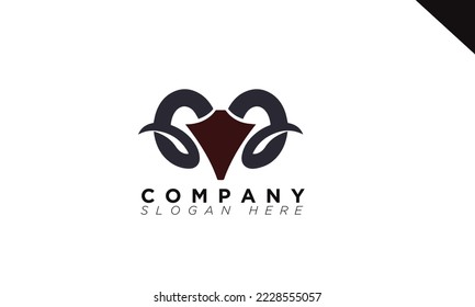 goat Initials Monogram logo and Icon for branding