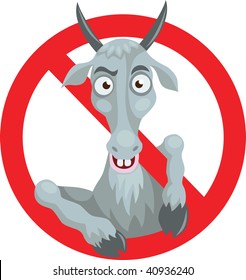 goat inside the prohibitory sign