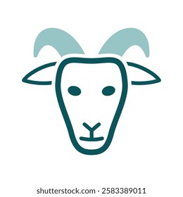 Goat isolated icon. Animal head. Farm sign. Graph symbol for your web site design, logo, app, UI. Vector illustration