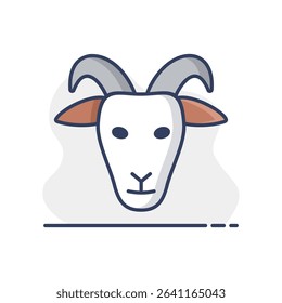Goat isolated icon. Animal head. Farm sign. Graph symbol for your web site design, logo, app, UI. Vector illustration