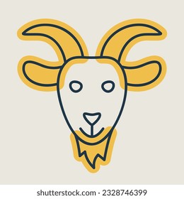 Goat isolated icon. Farm animal vector illustration. Agriculture sign. Graph symbol for your web site design, logo, app, UI. EPS10.